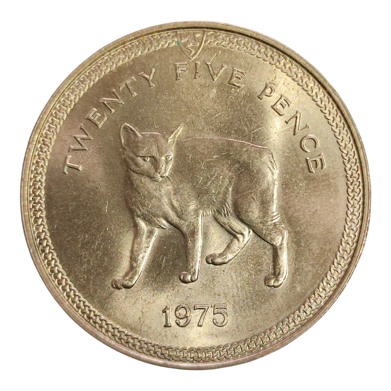 Острів Мен 25 пенсів, 1975 Кіт з острова Мен, фото 1