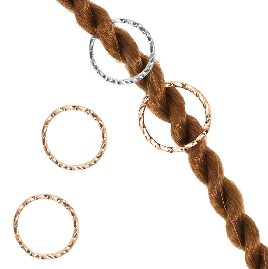 Прикраси для кісок кільця 15мм 15шт. для дред золоті кліпси для афрокос модні аксесуари для зачісок метал