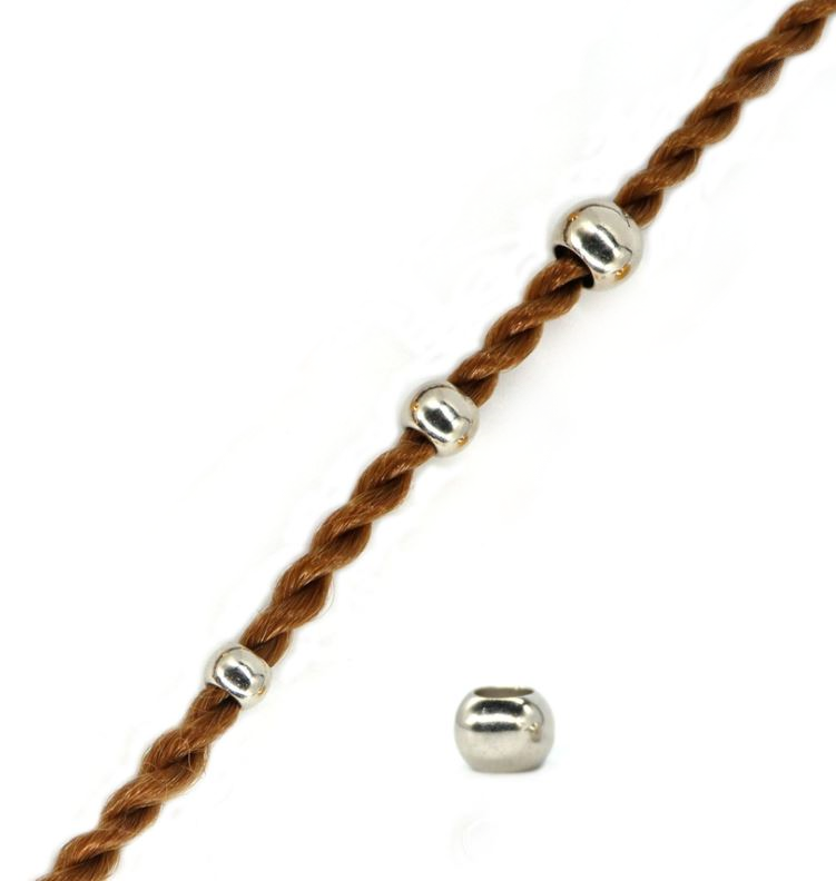 Легкі намистини для волосся з великим отвором 25шт. срібло метал буси прикраси в плетіння для кос дред зачіски