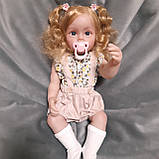 Реалістична лялька Реборн MRB доросла дівчинка вініл силіконова з довгим волоссям 55 см, фото 5