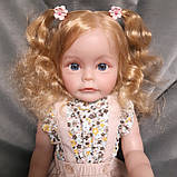 Реалістична лялька Реборн MRB доросла дівчинка вініл силіконова з довгим волоссям 55 см, фото 3