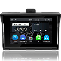 Мультимедійний монітор для мотоцикла Podofo A3502, 5" дюймів, магнітола для мотоцикла з Bluetooth, Wi-Fi, Apple CarPlay / Android