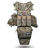 Бронежилет 6 класу "Ghost Gen4 V4" з балістичним захистом 1 класу, системою швидкого скидання + 9 підсумків