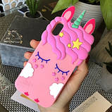 Силіконовий чохол для iPhone XS / X - 3D Sleep Unicorn (Єдиноріг), Рожевий, фото 3