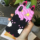 Силіконовий чохол для iPhone XS / X - 3D Sleep Unicorn (Єдиноріг), Чорний, фото 5