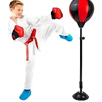Дитячий підлоговий набір для боксу 3в1 Punching Ball Set 127 см. Груша, стійка, рукавички