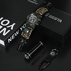 Чоловічий тактичний годинник Besta Box Military Light подарунковий набір з компасом, фото 3
