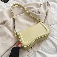 Жіноча сумка багет 1377 крос-боді бежева