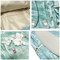 Рюкзак підлітковий Lesko 230632 Зайчик 20L Green у японському стилі 10 шт., фото 4