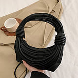 Жіноча сумка хобо багет 10405 через плече чорна, фото 6