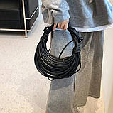 Жіноча сумка хобо багет 10405 через плече чорна, фото 5