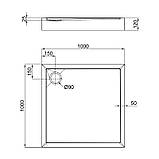 Душовий піддон Qtap Tern 301112 100x100x12 см + сифон, фото 3