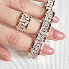 Срібний браслет з золотими вставками, фото 2