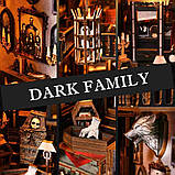 Бук Нук Темна Сім'я Венздей 3D Інтер'єрний конструктор Wednesday Magic Dark Family DIY Book Nook Kit SL-04, фото 4