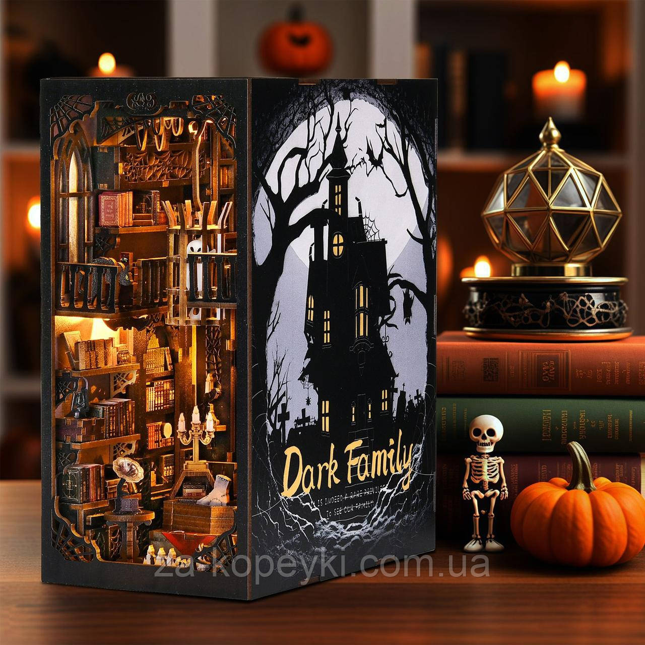 Бук Нук Темна Сім'я Венздей 3D Інтер'єрний конструктор Wednesday Magic Dark Family DIY Book Nook Kit SL-04