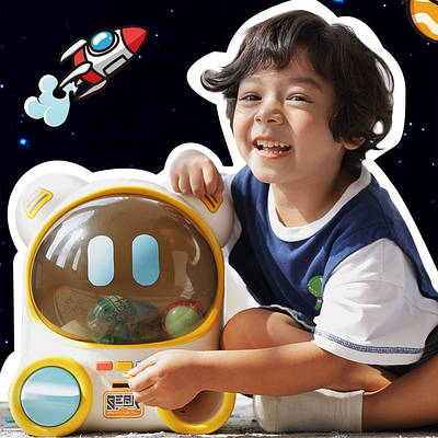 Дитячий ігровий автомат з призами Розважальна музична гра космонавт 10 капсул із сюрпризами 10 жетонів
