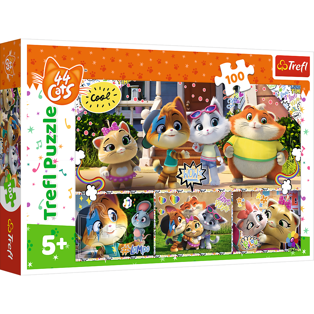 Пазли Гарна команда. 44 котики (100 ел.) 16442 (Trefl), фото 1