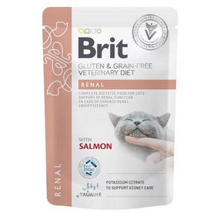Корм вологий Brit GF VD Renal для котів з лососем 85 г, фото 1