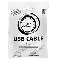 Кабель Cablexpert CCF-USB2-AMAF-10 подовжувач USB 2.0 AM/AF 3,0 м, Ферритовий фільтр (Cablexpert)