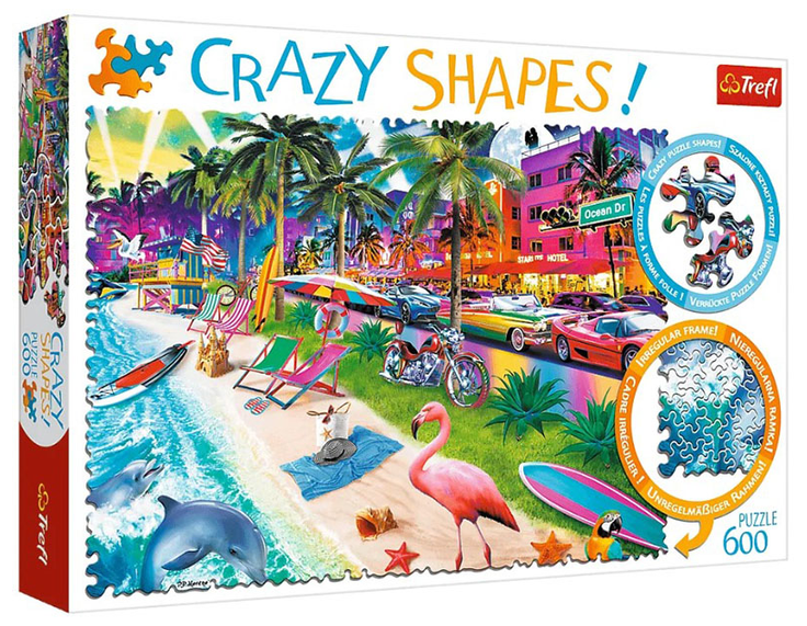 Пазли Crazy Shapes. Пляж у Маямі. Lo Coco Licensing (600 елм.) 11132 (Trefl)