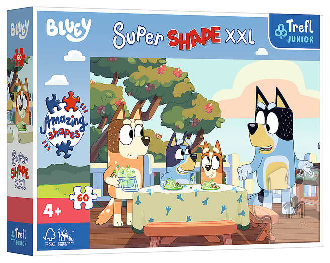 Пазли Super Shape XXL Блу та друзі. Bluey and friends (60 ел.) 50040 (Trefl)