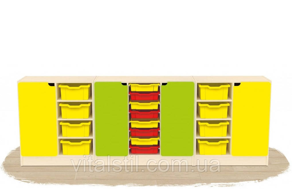 Стінка дитяча універсальна НОВА ШКОЛА 2600х420х900 мм без лотків