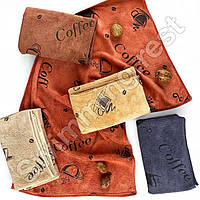 Рушник 3 шт кухонне мікрофібра 25х50 см набір Кава