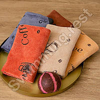 Полотенце 5 шт 25х50 кухонне мікрофібра  набір Кава