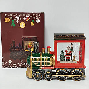 Новорічний музичний світильник зі снігом Water Lantern Потяг OO-961 ретро-нічник з ефектом снігу