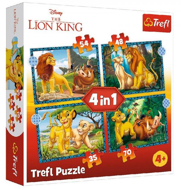 Пазли 4 в 1 Пригоди Короля Лева / Disney The Lion King 34605 (Trefl)