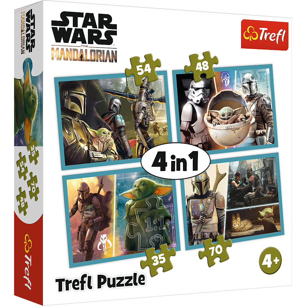 Пазли 4 в 1 Мандалорець та його світ. Lucasfilm Star Wars 34377 (Trefl)