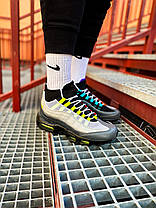 Зимові Чоловічі Кросівки Nike Air Max 95 Sneakerboot Greedy / Найк Аїр Макс 95 Снікербут Гриді Сірі із Зеленим, фото 4