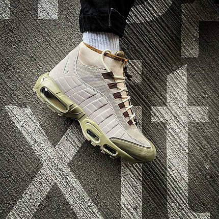 Зимові Чоловічі Кросівки Nike Air Max 95 Sneakerboot Beige / Найк Аїр Макс 95 Снікербут Бежеві, фото 1