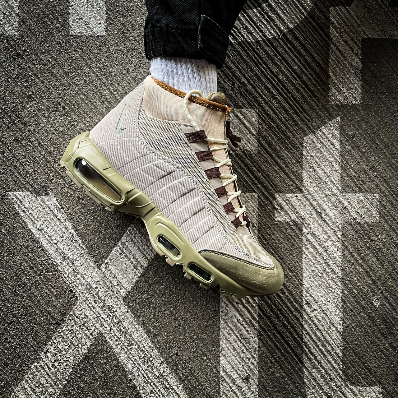 Зимові Чоловічі Кросівки Nike Air Max 95 Sneakerboot Beige / Найк Аїр Макс 95 Снікербут Бежеві