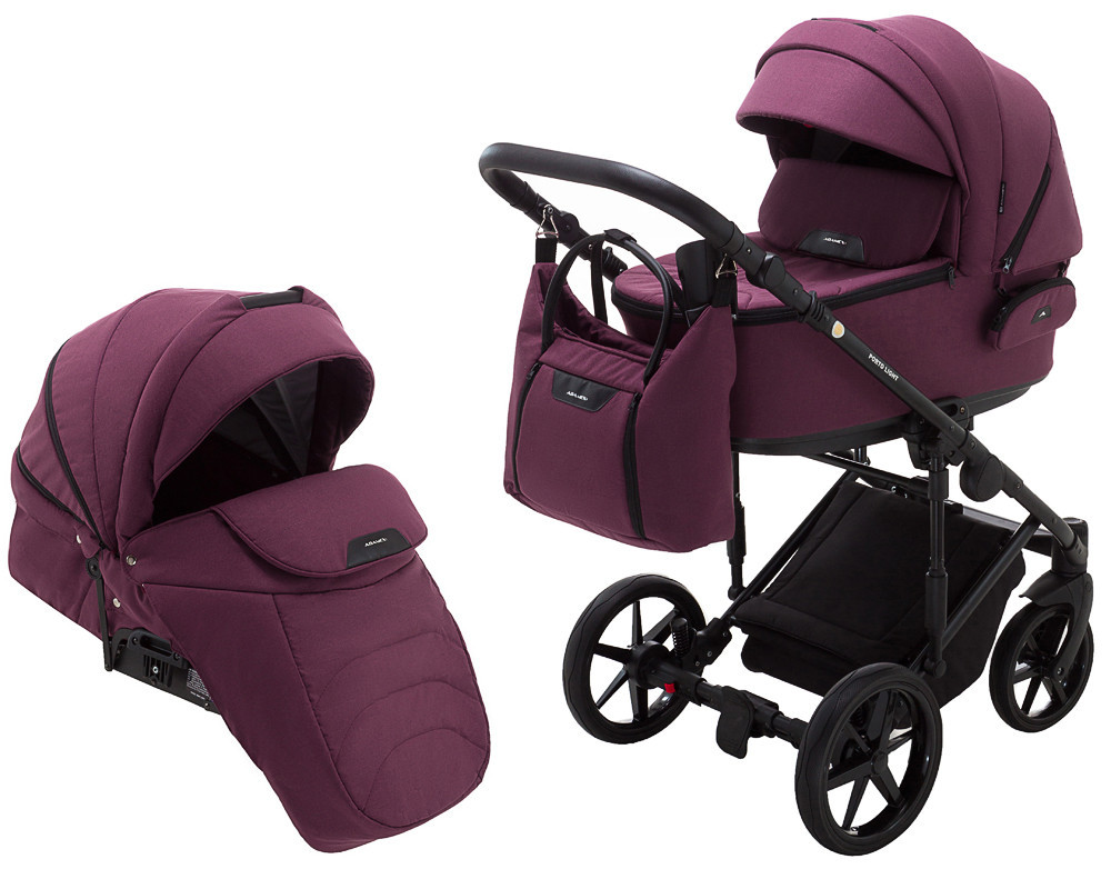 Коляска 2 в 1 Adamex Porto Light Tip TK-80 бордовий