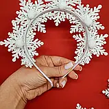 Корона сніжинки Новорічний обруч Сніжинка Новогодний Ободок Корона Снежинки, фото 3