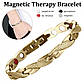Магнітний браслет для здоров'я Type A 20 см золотистий, фото 5