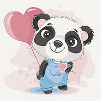 Картина за номерами ArtCraft Панда з кулькою 30х30 см (15534-AC)