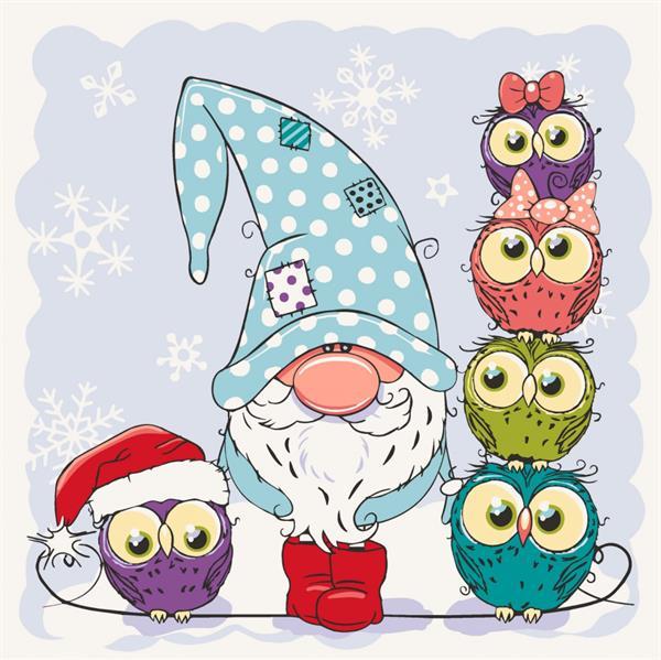 Картина за номерами ArtCraft Гномік із совами 30х30 см (15556-AC), фото 1