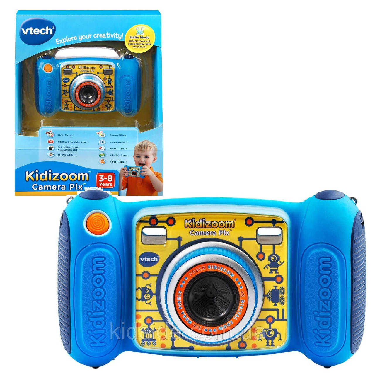 Vtech Kidizoom Camera Pix Дитячий фотоапарат із відео записом синій, фото 1