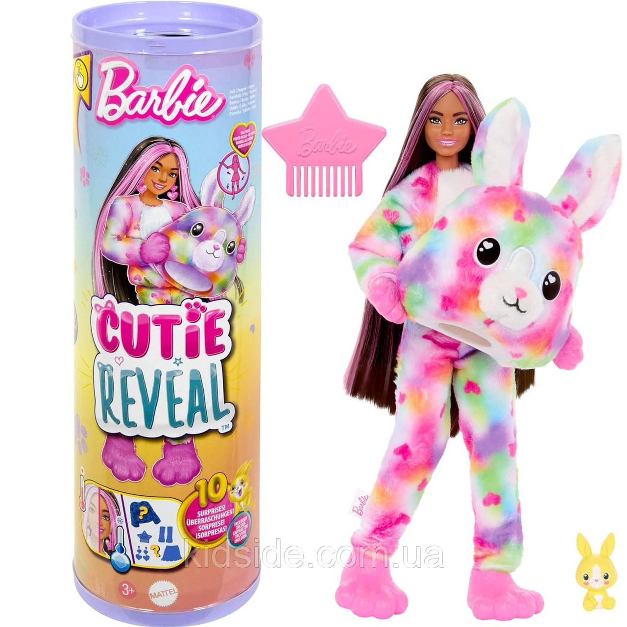 Barbie Cutie Reveal HRK38 Лялька Барбі Сюрприз Кольорові пухнастики Кролик