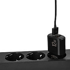 Мережевий зарядний пристрій Winso Pro 12 W 2xUSB-A чорний, фото 4