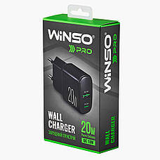 Мережевий зарядний пристрій Winso Pro PD20W USB-C+USB-A чорний, фото 5