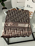 Палантин шарф Christian Dior Жіночий ШАРФ ДИОР світло-коричневий, фото 3