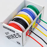 Набір дротів в силіконовому обплетенні 1жила 18AWG 5кольорів по 5м луджена мідь, фото 5