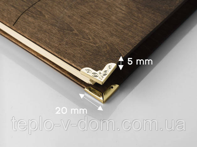 Куточок для папок. Колір "золото".20х5мм, фото 1