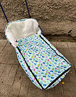 Зимовий конверт для санок, зі штучної овчини, на дві змійки "Слоники" ORG
