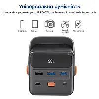 Повербанк 50000mAh Choetech B664 Deep Blue 65W PPS QC3.0 PD3.0 LED-ліхтар (43-00119), фото 6