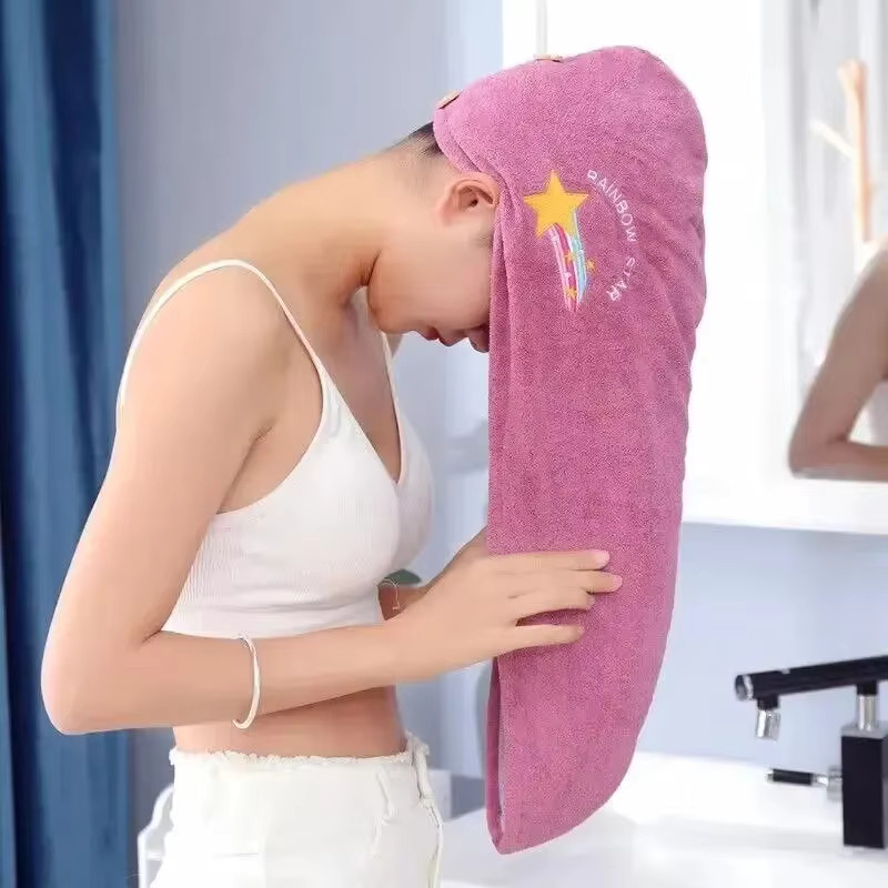 Жіночий рушник для волосся Towel Star м'який швидкосохнучий тюрбан для сушіння голови суперпоглинаючий