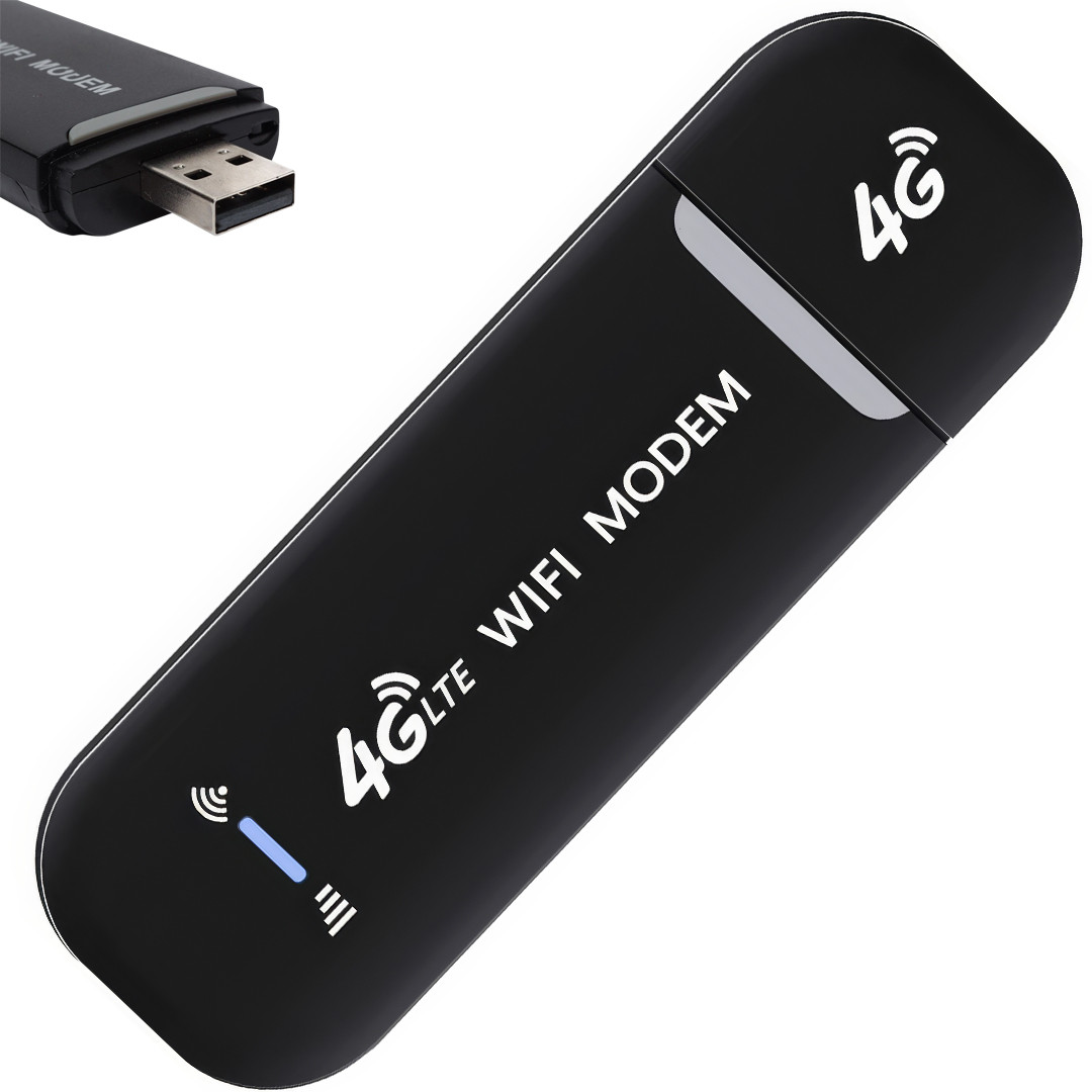 Бездротовий модем з 4G і WiFi до 150 Мбіт/сек HotSpot 3in1 Чорний Модем-роутер із слотом для сім-карти